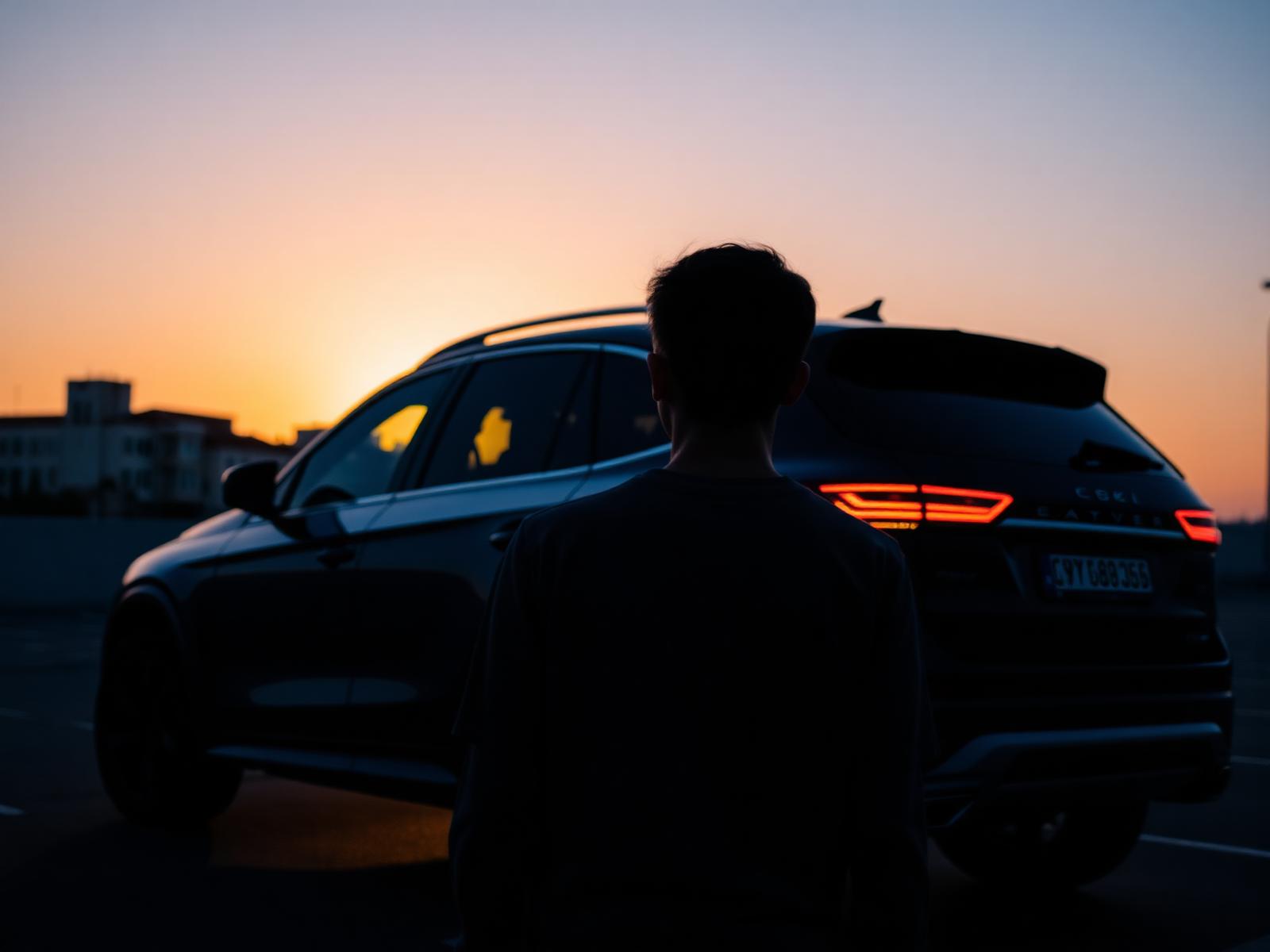 Premium car at dusk